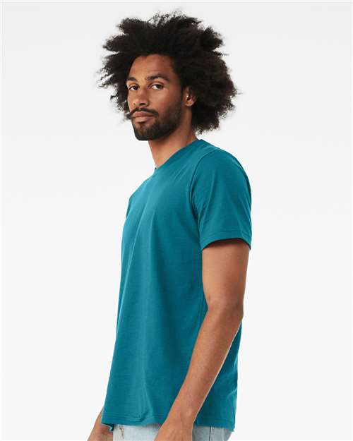 Bella+Canvas 3001 Unisex Jersey Short Sleeve Tee - Marine - model side