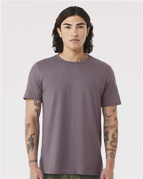 Bella+Canvas 3001 Unisex Jersey Short Sleeve Tee - Purple Storm - model front