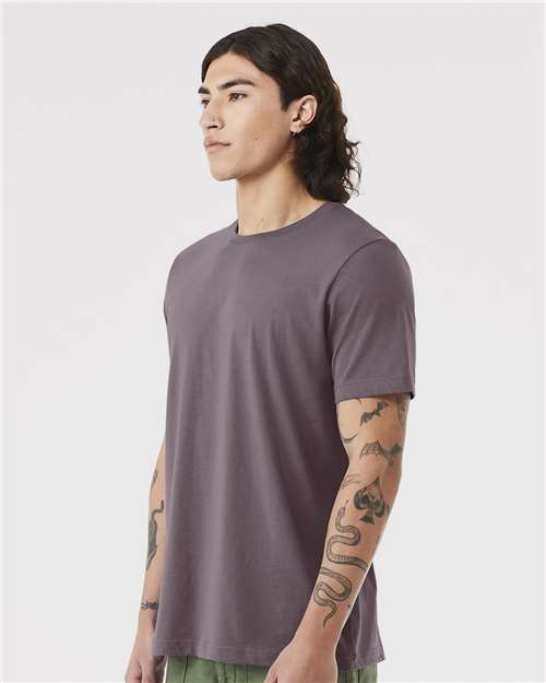 Bella+Canvas 3001 Unisex Jersey Short Sleeve Tee - Purple Storm - model side