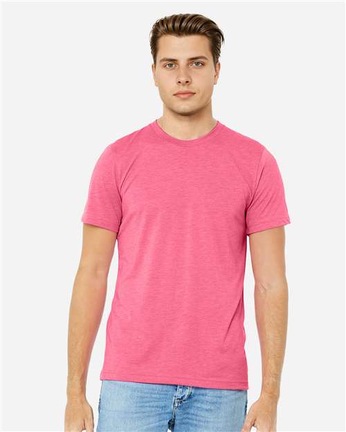 Bella+Canvas 3413 Unisex Triblend Short Sleeve Tee - Charity Pink Triblend - model front