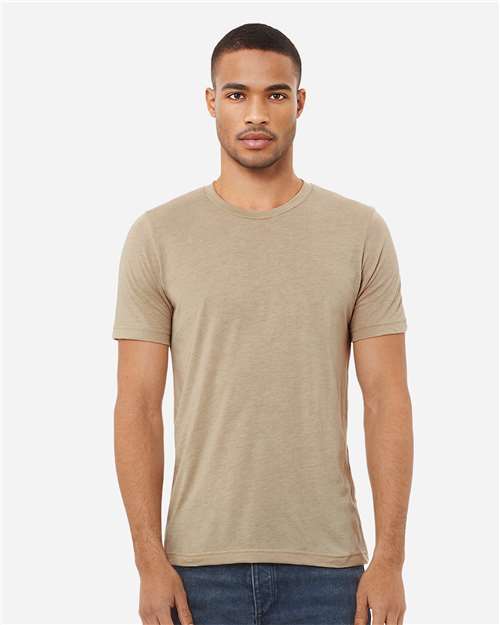Bella+Canvas BC3413 Unisex Triblend Short Sleeve Tee - Tan Triblend - model front