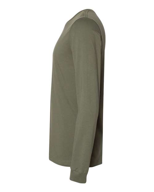 Bella+Canvas 3501 Unisex Jersey Long Sleeve Tee - Military Green - side