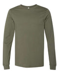 Bella+Canvas 3501 Unisex Jersey Long Sleeve Tee - Military Green - flat front