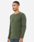 Bella+Canvas 3501 Unisex Jersey Long Sleeve Tee - Military Green - model side