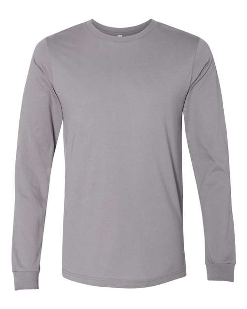 Bella+Canvas 3501 Unisex Jersey Long Sleeve Tee - Storm - flat front