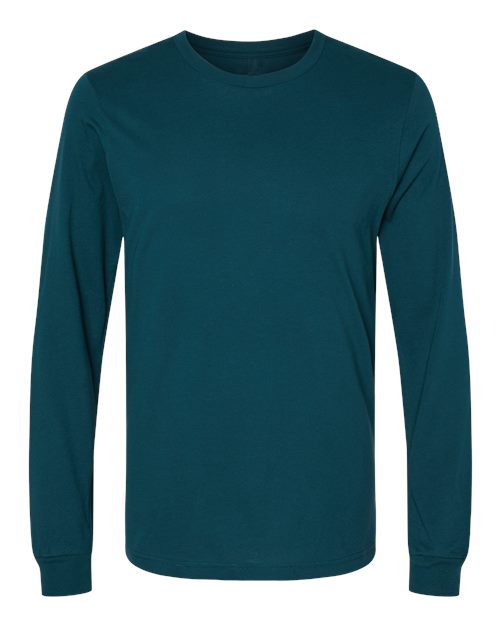 Bella+Canvas 3501 Unisex Jersey Long Sleeve Tee - Atlantic - flat front