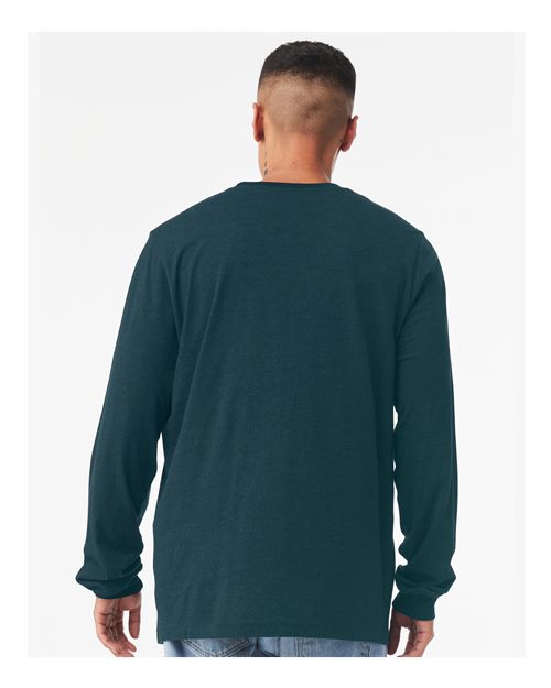 Bella+Canvas 3501 Unisex Jersey Long Sleeve Tee - Atlantic - model back
