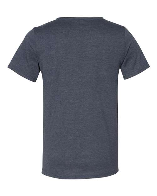BELLA + CANVAS 3014 Unisex Raw Neck Tee - Heather Navy - back