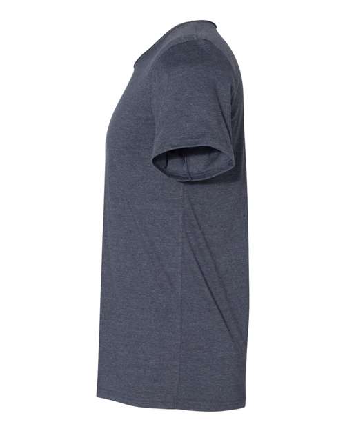 BELLA + CANVAS 3014 Unisex Raw Neck Tee - Heather Navy - side