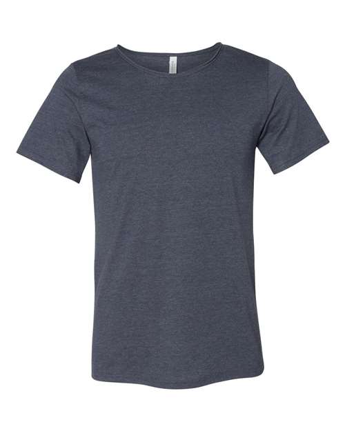 BELLA + CANVAS 3014 Unisex Raw Neck Tee - Heather Navy - front