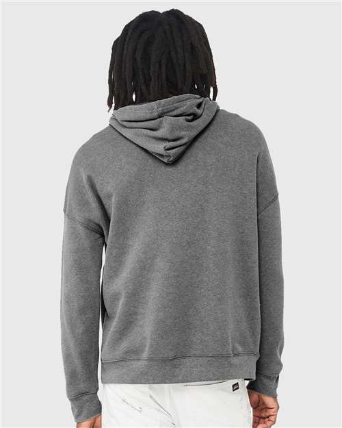 BELLA + CANVAS 3729 Unisex Sponge Fleece Drop Shoulder Hoodie Sweatshirt - Deep Heather - model back