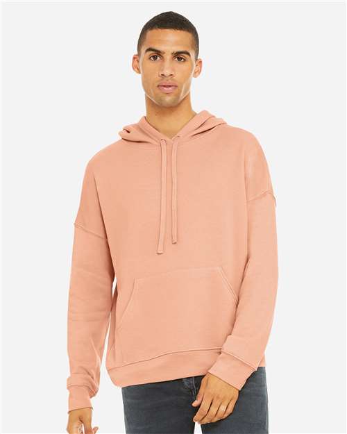 BELLA + CANVAS 3729 Unisex Sponge Fleece Drop Shoulder Hoodie Sweatshirt - Peach - model front