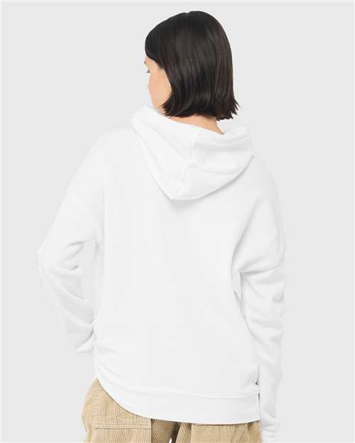 BELLA + CANVAS 3729 Unisex Sponge Fleece Drop Shoulder Hoodie Sweatshirt - White - model back