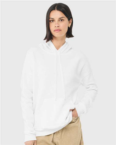 BELLA + CANVAS 3729 Unisex Sponge Fleece Drop Shoulder Hoodie Sweatshirt - White - model front