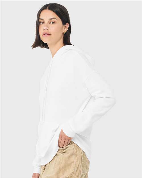 BELLA + CANVAS 3729 Unisex Sponge Fleece Drop Shoulder Hoodie Sweatshirt - White - model side