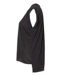 BELLA + CANVAS 8804 Women’s Flowy Rolled Cuffs Muscle Tee - Black - side