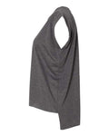 BELLA + CANVAS 8804 Women’s Flowy Rolled Cuffs Muscle Tee - Dark Grey Heather - side