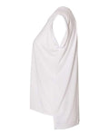 BELLA + CANVAS 8804 Women’s Flowy Rolled Cuffs Muscle Tee - White - side