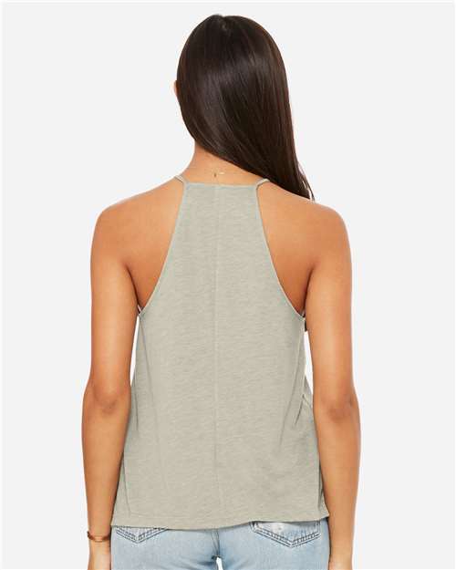 BELLA + CANVAS 8809 Women's Flowy High-Neck Tank - Heather Stone - model back