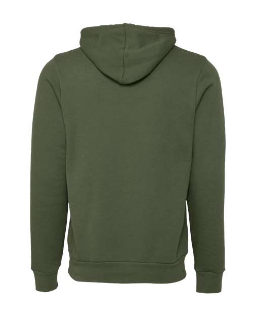 Bella+Canvas 3719 Unisex Sponge Fleece Pullover Hoodie - Military Green - back