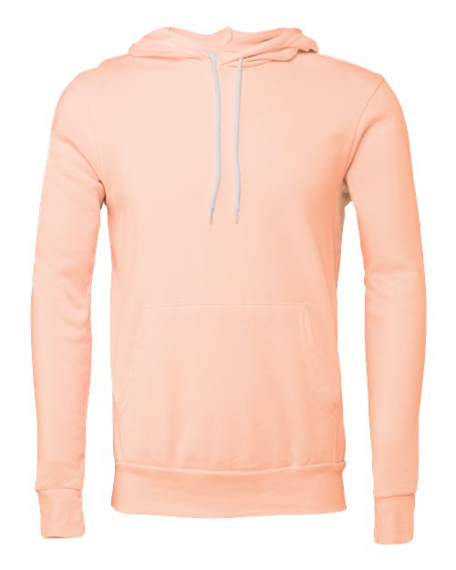 Bella+Canvas 3719 Unisex Sponge Fleece Pullover Hoodie - Peach - flat front