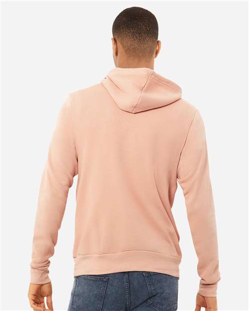 Bella+Canvas 3719 Unisex Sponge Fleece Pullover Hoodie - Peach - model back