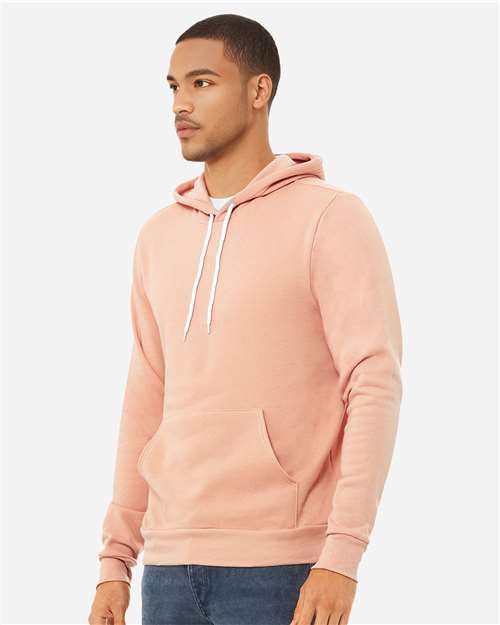 Bella+Canvas 3719 Unisex Sponge Fleece Pullover Hoodie - Peach - model side