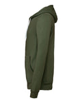 Bella + Canvas 3739 Sponge Fleece Full-Zip Hoodie Sweatshirt - Military Green - side