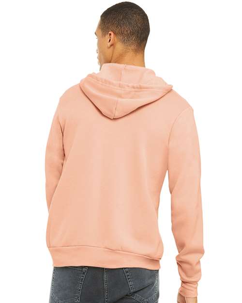 Bella + Canvas 3739 Sponge Fleece Full-Zip Hoodie Sweatshirt - Peach - model back