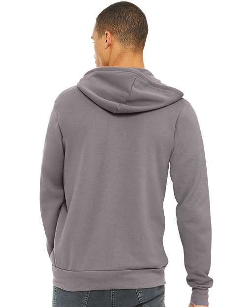 Bella + Canvas 3739 Sponge Fleece Full-Zip Hoodie Sweatshirt - Storm - model back