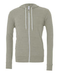 Bella + Canvas 3739 Sponge Fleece Full-Zip Hoodie Sweatshirt - Heather Stone - flat front