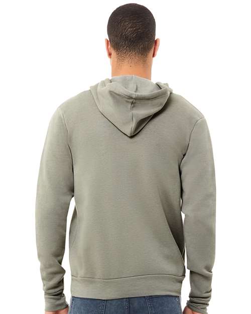 Bella + Canvas 3739 Sponge Fleece Full-Zip Hoodie Sweatshirt - Heather Stone - model back
