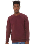 BELLA + CANVAS 3901 Unisex Sponge Fleece Raglan Crewneck Sweatshirt - Maroon - model front