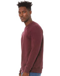 BELLA + CANVAS 3901 Unisex Sponge Fleece Raglan Crewneck Sweatshirt - Maroon - model side