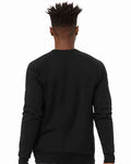 BELLA + CANVAS 3901 Unisex Sponge Fleece Raglan Crewneck Sweatshirt - Black Heather - model back