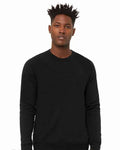 BELLA + CANVAS 3901 Unisex Sponge Fleece Raglan Crewneck Sweatshirt - Black Heather - model front