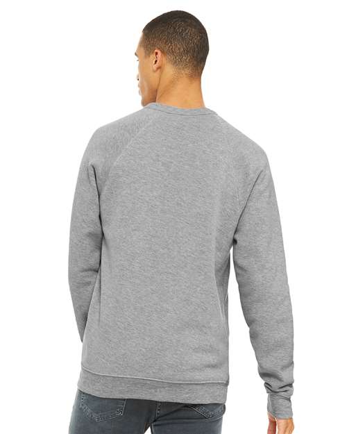 BELLA + CANVAS 3901 Unisex Sponge Fleece Raglan Crewneck Sweatshirt - Athletic Heather - model back