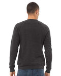 BELLA + CANVAS 3901 Unisex Sponge Fleece Raglan Crewneck Sweatshirt - Dark Grey Heather - model back