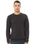 BELLA + CANVAS 3901 Unisex Sponge Fleece Raglan Crewneck Sweatshirt - Dark Grey Heather - model front