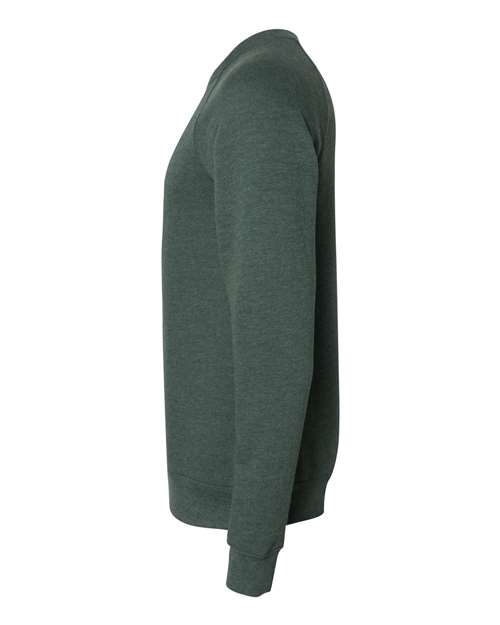 BELLA + CANVAS 3901 Unisex Sponge Fleece Raglan Crewneck Sweatshirt - Heather Forest - side