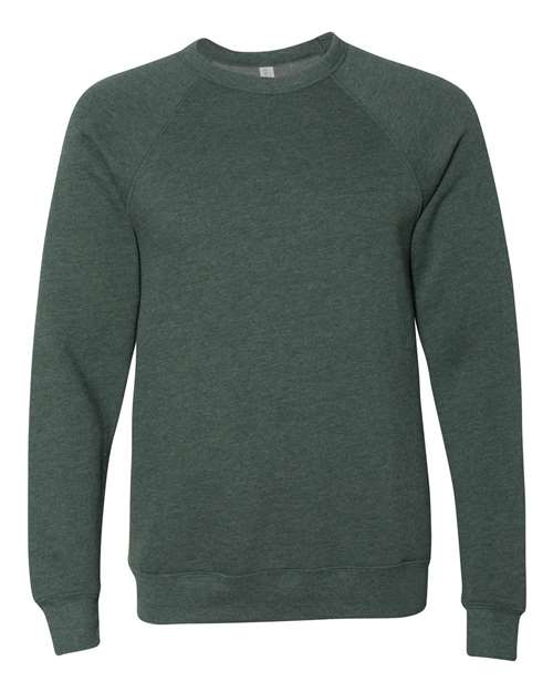 BELLA + CANVAS 3901 Unisex Sponge Fleece Raglan Crewneck Sweatshirt - Heather Forest - front