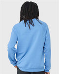 BELLA + CANVAS 3901 Unisex Sponge Fleece Raglan Crewneck Sweatshirt - Carolina Blue - model back