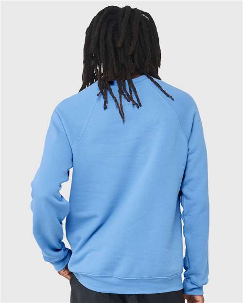 BELLA + CANVAS 3901 Unisex Sponge Fleece Raglan Crewneck Sweatshirt - Carolina Blue - model back