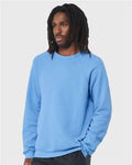 BELLA + CANVAS 3901 Unisex Sponge Fleece Raglan Crewneck Sweatshirt - Carolina Blue - model side