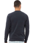 BELLA + CANVAS 3901 Unisex Sponge Fleece Raglan Crewneck Sweatshirt - Heather Navy - model back