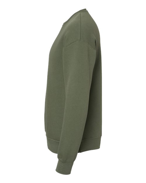 Bella + Canvas 3945 Sponge Fleece Drop Shoulder Crewneck Sweatshirt - Military Green - side