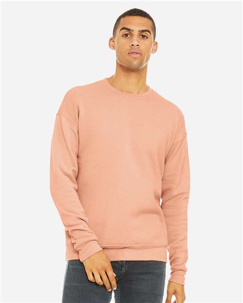 Bella + Canvas 3945 Sponge Fleece Drop Shoulder Crewneck Sweatshirt - Peach - model front