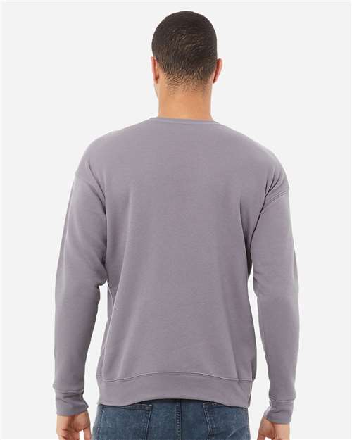 Bella + Canvas 3945 Sponge Fleece Drop Shoulder Crewneck Sweatshirt - Storm - model back