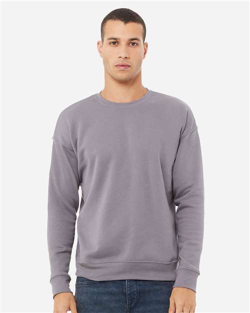 Bella + Canvas 3945 Sponge Fleece Drop Shoulder Crewneck Sweatshirt - Storm - model front