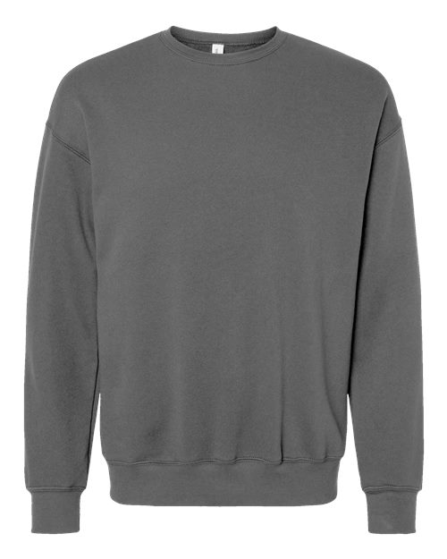 Bella + Canvas 3945 Sponge Fleece Drop Shoulder Crewneck Sweatshirt - Asphalt - flat front